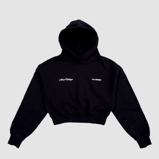 HOODIE CROP TOP - BLACK